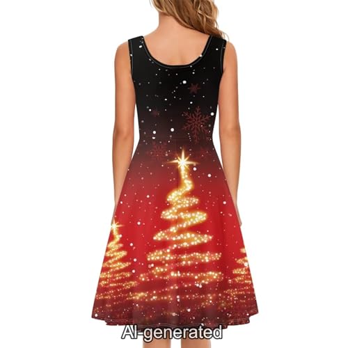 Image of Dreaweet Casual Sleeveless Dresses for Women Girls, Round Neck Tank Dresses with Pockets Summer Sundress Size XS-4XL