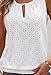 Button Embroidered Eyelet Tank Top Women Summer Tops Casual Country V Neck Tee Shirts Sleeveless Fashion Loose Blouse(X-Large,White9)