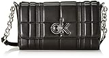 Serie: Re-Lock Calvin Klein Damen Re-lock Flap Xbody Q Umhängetasche, Schwarz (Black), 1x1x1 cm
