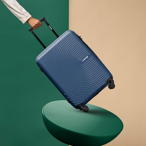 Image of Stony Brook by Nasher Miles Crescent Hard-Sided Polypropylene Cabin Luggage Navy Blue 20 Inch |55Cm Trolley Bag - Spinner Wheels