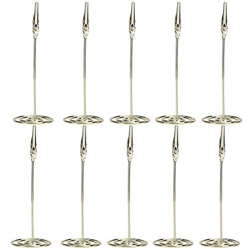Metall-Tischkarten-Clips-Halter, Tafelaufsatz-Halter, Visitenkartenhalter, Fotohalter, Notizhalter, 10 Stück, Goldene Visitenkartenhülle, Visitenkartenspender,