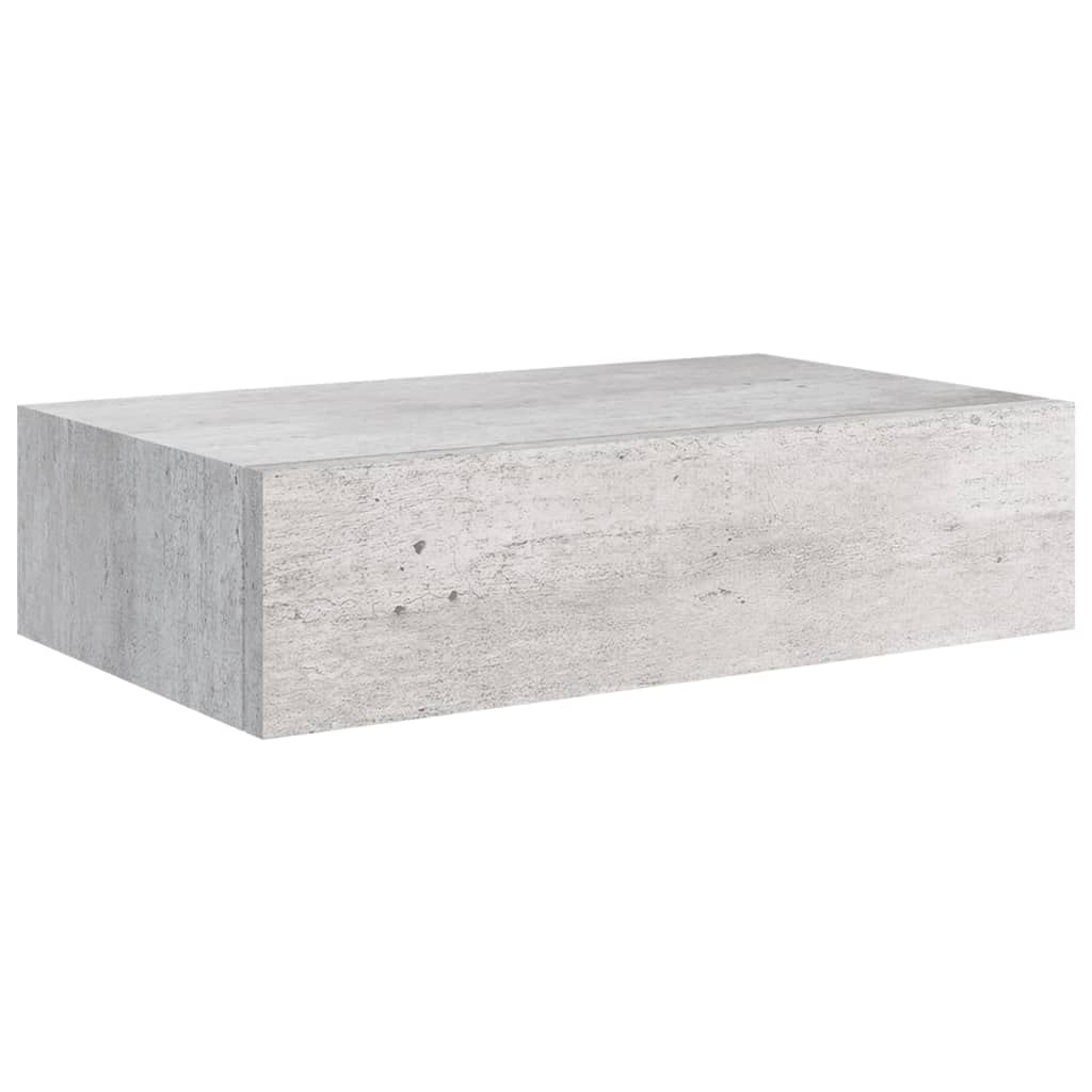 TALCUS Zestawy meblowe - półki ścienne do szuflad, 2 szt., beton szary, 40 x 23,5 x 10 cm, MDF