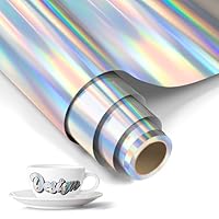 LIKCUT Holographisches Vinylfolie Plotter, 30,5cm x 183cm Selbstklebend Plotterfolie Vinyl für alle plottermaschine, Permanente Vinyl für Bastelprojekte, Schilder, Scrapbooking