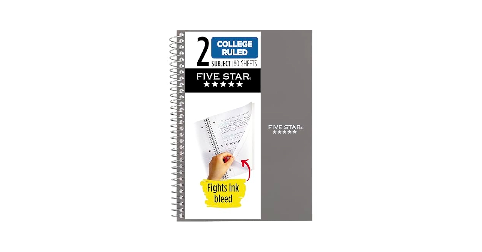 Amazon.com : Five Star Spiral Notebook, 2 Subject, College