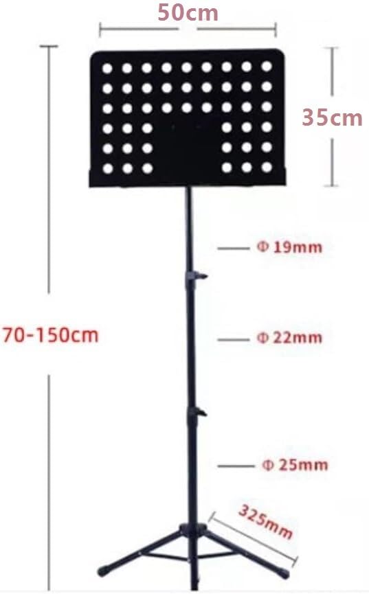 Notenständer, Notenbuchclip, tragbarer Notenständer, faltbarer Notenständer, stabiler, höhenverstellbarer Notenständer, Gitarren- und Geigennotenständer, Dirigentengitarrennotenständer (weiß