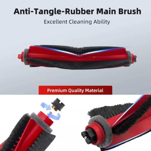 Image of 24Pcs Q10 S5+ Accessories Kit Replacement Compatible with Roborock Q10 S5+ /Q10 S5 /Q10 x5 /Q10 x5+ Robot Vacuum,2 Main Brush,4 Mop Cloth Pads,6 Side Brushes,4 HEPA Filters,6 Dust Bag,1 Cleaning Tool