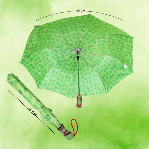 Image of GLAN Flower Printed Folding Umbrella for Rain and Sun Protection (Multicolour)