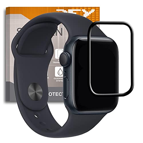 REY Protector de Pantalla Curvo para Apple Watch SE 2022 (40mm), Negro, 3D / 4D / 5D, Anti Roturas