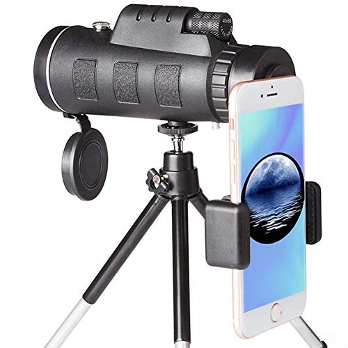 Super Clear 40x60 Monocular Telescope Smart Phone Adapter and Tripod - Waterproof Fog Proof Shockproof Single Hand Focus for Bird Watching Camping Travelling Concerts