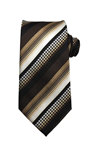 Wehug Men's Classic Tie Silk Woven Necktie Jacquard Neck Ties For Men Brown LD0042
