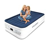 KINGJERRY Twin XL Air Mattress with Built-in Pump, 18" Raised Comfort, Upgraded 80" Length, Dual-Layer Leakproof, Support 500 lbs, 2 Min Inflation, Inflatable Blow-up Bed for Home Camping Guests