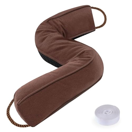 Sunolga Tope de puerta de 32 pulgadas con cubierta extraíble para huecos de hasta 3 pulgadas, lavable a máquina, bloqueador de ruido y aire para parte inferior de puerta y ventana, color marrón