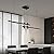 HUASHARE Modern Black Linear Pendant Lights Kitchen Island Lighting Minimalist Led Chandeliers Pool Table Light Dimmable Ceiling Hanging Light Fixture Dining Room with Remote Control (47in)