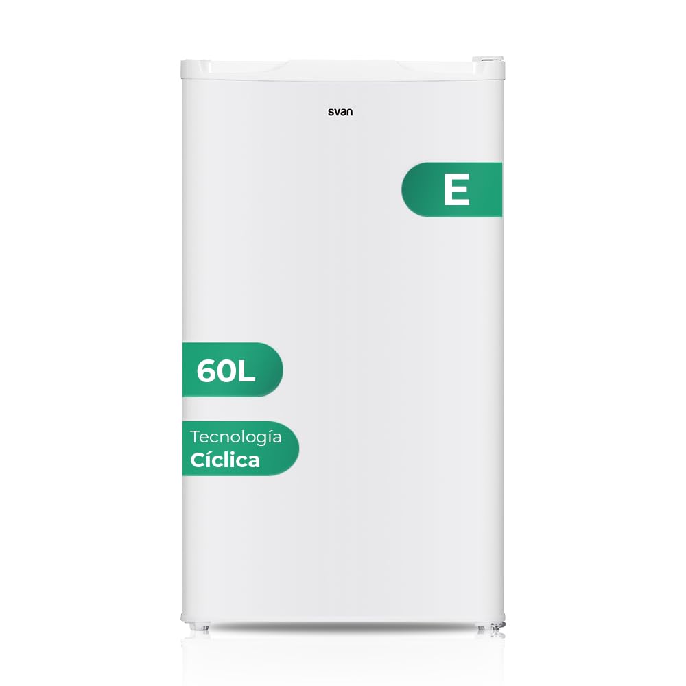 Svan Congelador Vertical Blanco Scv85502e. Capacidad 60 Litros, Puerta Reversible, Bajo Nivel Sonoro, Eficiencia Energética Clase E