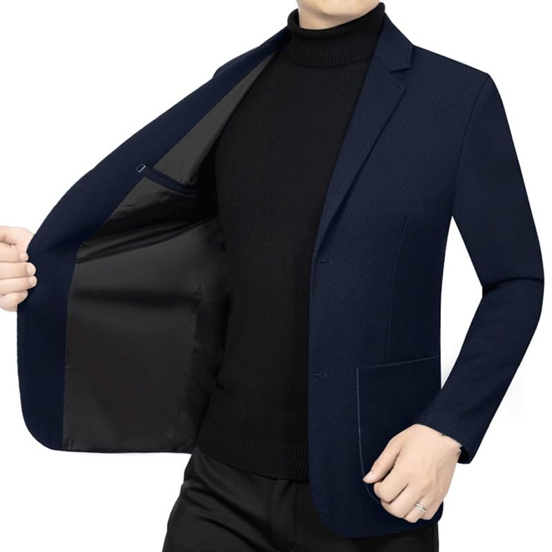 Mens Dark Blue Casual Blazers Sport Coat Lightweight Two Button Business Jackets for Wedding Prom Homecoming2
