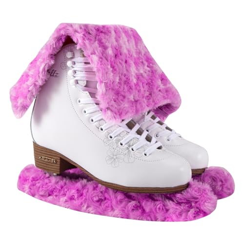 TUYUU Ice Skate Guards,Fuzzy Skate Guards for Hockey Skates Figure Skates Ice Skates.Ice Skate Blade Covers for Toddler Kids Youth Adults Men Women Boys Girls.Skate Soakers (Pink#B, L)