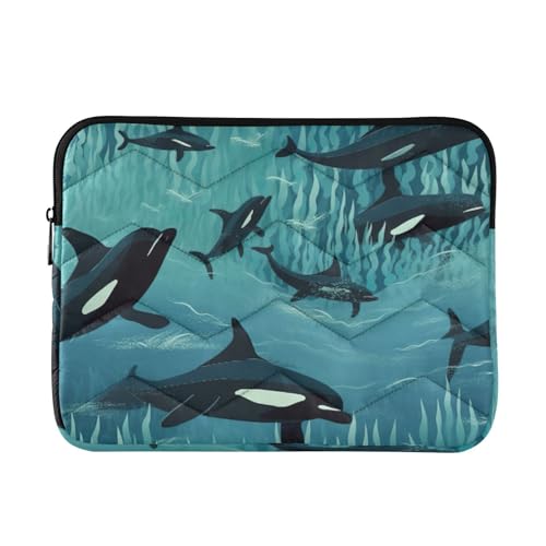 Funda protectora para laptop de 13-14 pulgadas con diseño de orca miniatura 1