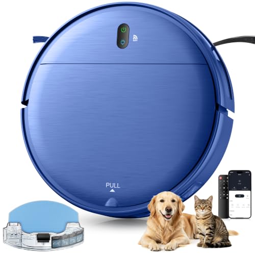 Robotic Vacuum, 2-in-1 Robot Vacuum and Mop with Scheduled Function, APP/Remote/Voice Control, Strong Suction, Self-Charging Design for Carpet, Hard Floors & Pet Hair