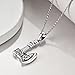 POPLYKE Sterling Silver Norse Talisman Viking Battle Axe Wolf Head Necklace Nordic Jewelry For Men Boyfriend Birthday Gift
