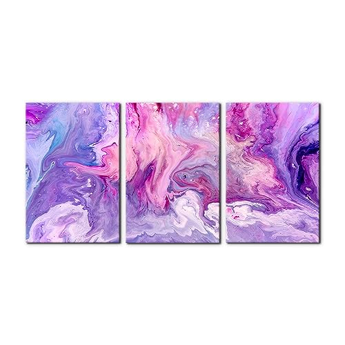 Pacimo Abstract Texture Canvas Wall Art Print Acrylic Texture with Marble Pattern Painting Wall Decor for Living Room Home Decoration Gallery Wrapped Posters and Prints Ideal Gifts - 16"x24"x3 Panels