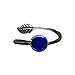 Recycled Vintage Cobalt 1960's Skin Cream Jar Sterling Silver Leaf Botanical Collection Ring