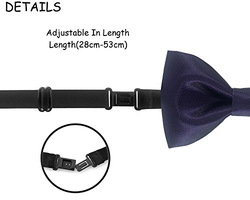 Image of GUUNIEE Men's Satin Silk Racehorse Bow Ties Pre-tied Solid Horse Racing Bowtie
