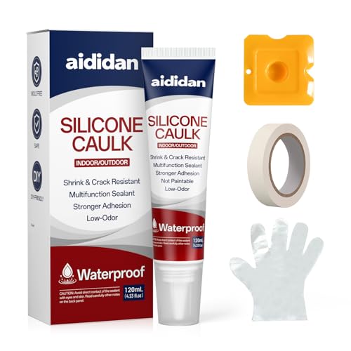 Top 10 Reviews of the Best Caulk for Bathroom Baseboards 2 Silicone Caulk 4.23 Fl Oz for Kitchen & Bathroom - White, Waterproof Silicone Sealant for Window Toilet Sink Door Caulking Sealant Stronger Adhesion Shrink & Crack Proof (1 Pack)