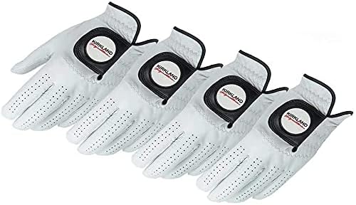 Kirkland Signature Golf Gloves Premium Cabretta Leather, Medium/Large (4 Count), White, M-L