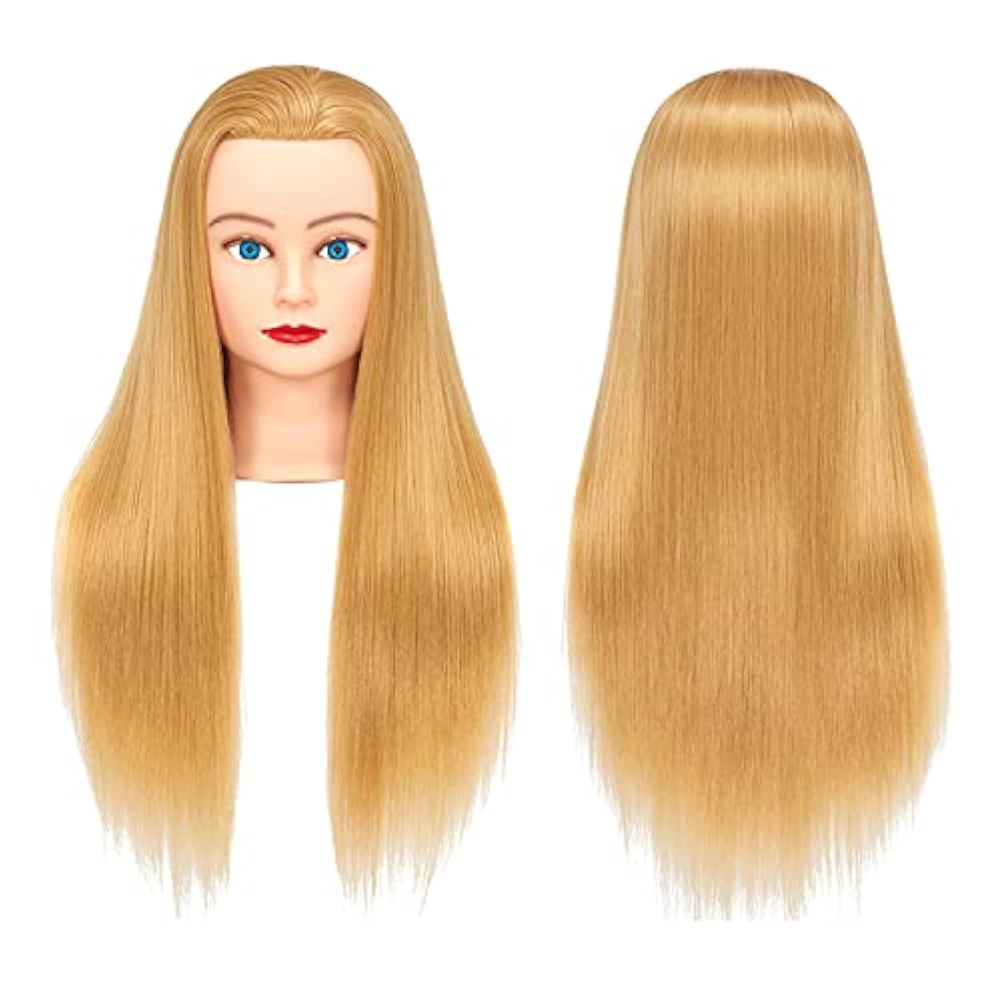 26"-28" Mannequin Head Hair Styling Training Head, Synthetic Fiber