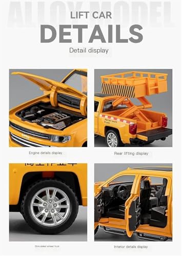 Image of Scale 1:24 Chevralet Pickup Rescue Alloy Diecast Pullback Metal Car Toy with Sound Light & Opening Doors - Best Gift Toy for Kids, Red