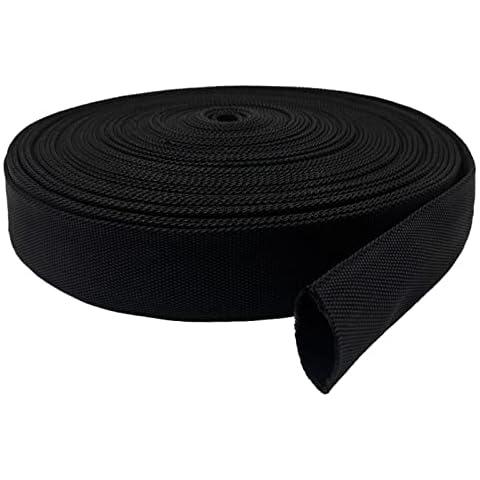 Nylon Protective Hose Sleeve Sheath Cable Cover Welding Tig Torch Hydraulic Hose, 1.25" ID, 25 Feet Length, Black Cover