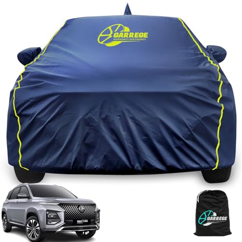 Image of Car Body Cover Compatible for MG Hector (2019 to 2024 Models) with Mirror Pockets Full Sized, Triple Stitched, Anti dust Proof, Navy Blue