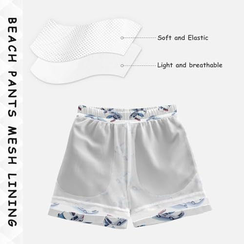 Pigsaly Boys' Swim Board Shorts Red Blue Warning Lights Police Car Boy's Swim Trunks Kids Swimwear 4T4