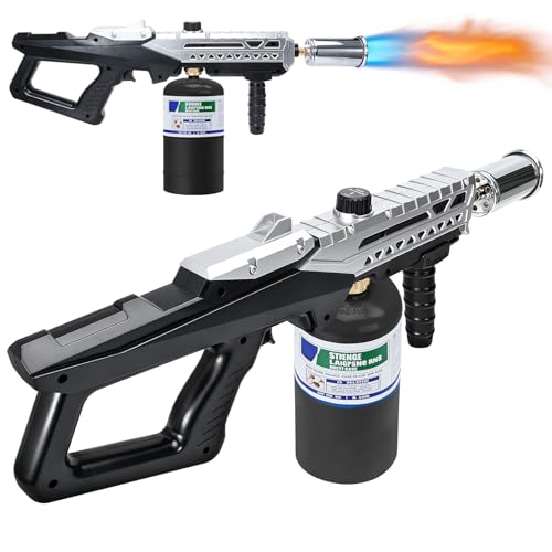 Stolora Propane Torch Gun Flamethrower Blow Torch with Adjustable Flame Multipurpose Cooking Torch for BBQ Searing Steak Camping Charcoal Lighter & Small Welding (Tank Not Included)