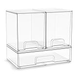 Sorbus Acrylic Storage Containers - 3 Pack, Stackable Storage Bins Set for Bathroom Organization - Clear Acrylic Drawer Organizers - Makeup Case Pull-Out Drawers (7.6’’ Tall and 12.1’’ Wide)