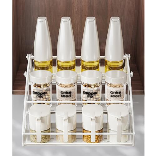 ZPVXRVQ Estantes extraíbles para armarios de Cocina, estantes para Especias y Soportes para Utensilios Que ahorran Espacio, organizadores y soluciones de Almacenamiento(Weiß,10.35in)