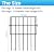 Getlay Garden Fencing Animal Barrier 24 ft(L)×13 in(H), 24Panels No Dig Fence, 1.5" Gap Underground Critter Barrier for Decks, Pet Dog Digging Fence Barrier. Rust-Proof Metal Black Fence Stakes
