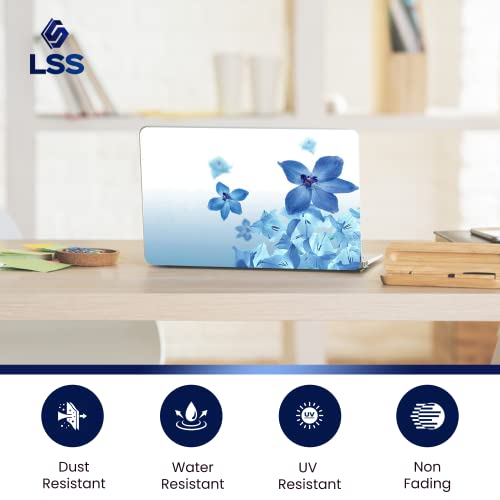 Image of LSS 15 15.6 inch Laptop Notebook Skin Sticker Cover Art Decal Fits 13.3 inch 14 inch 15.6 inch 16 inch HP Dell Lenovo Apple Asus Acer Compaq (Free 2 Wrist Pad Included) Blue Neon Flower