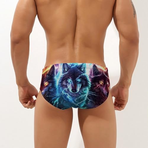 Thunder Wolf Mens Swim Briefs Sexy Bikini Swimwear Bathing Suits Trunks2