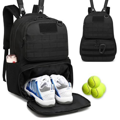 BlesMaller Sac à Dos de Tennis avec Compartiment à Chaussures et Protection de la Raquette Tactique Sac de Tennis pour Femmes/Hommes