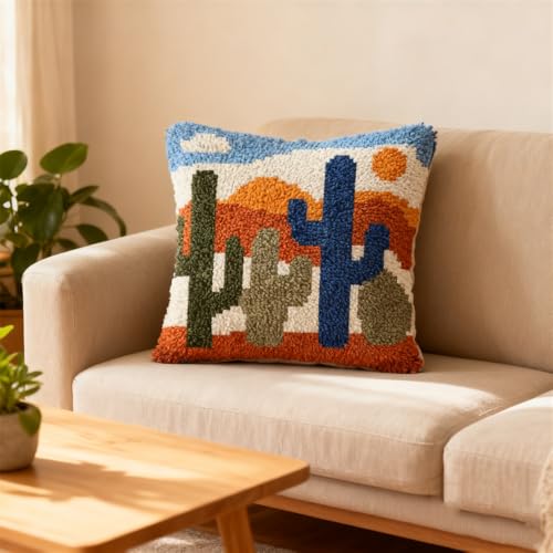 Latch Hook Pillow Kit Cactus Desert 43x43cm by Generic - Used condition - Image 4