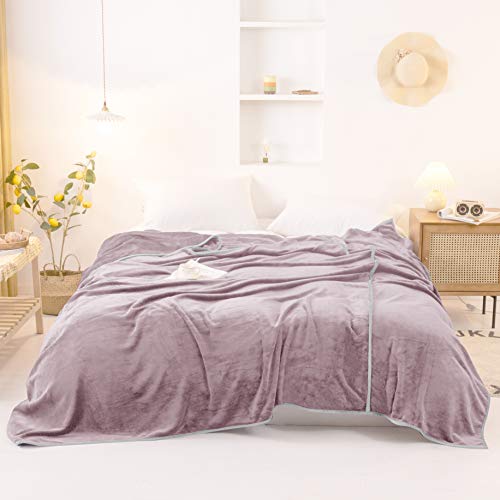 Peypike 120 X 120 Inch(10 Feet X 10 Feet) Super Large Flannel Throw Big Blanket For Family King Size Bed - Lightweight Cozy & Soft Ash #TOP1