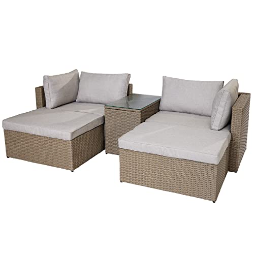 riess-ambiente.de Outdoor Garten Lounge Set XXL MODULAR Natur...