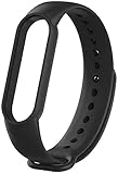 Pulseira extra compatível com relógio Xiaomi MI Band 5,6 e 7 - Cores qualidade premium silicone flexível (Preto)