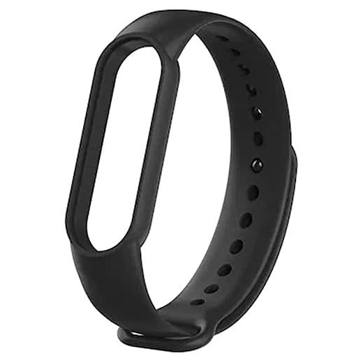 Pulseira extra compatível com relógio Xiaomi MI Band 5,6 e 7 - Cores qualidade premium silicone flexível (Preto)