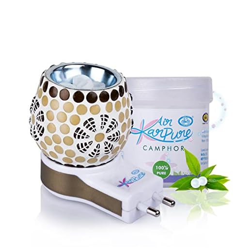 Cycle Pure Air Karpure Camphor Electric Diffuser for Home & Office with Camphor Jar (52 tablets) | Ceramic Kapoor Dani Electrical with On/Off Switch & Night Lamp | Smoke free, Child Safe & Shock Proof