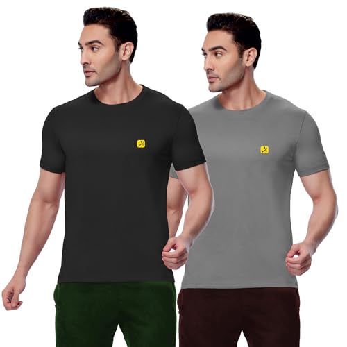Image of AMUL COMFY Men's Cotton Plain Round Neck Half Sleeve Casual T-Shirts