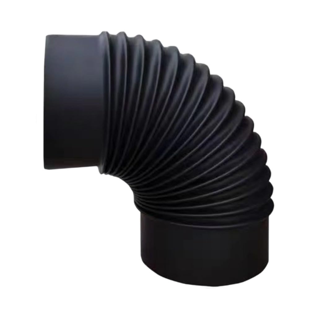 Ofenrohr, Ofenrohr, Rauchrohr, 90 Grad Bogen für Kamin, Edelstahl, hitzebeständig, einfache Installation, Schwarz, 150 mm, 1 Packung