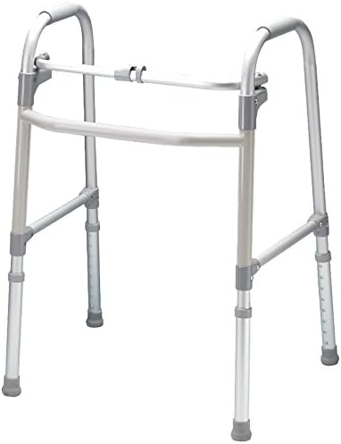 Carex - Caminador de pie con un solo botón, altura ajustable para personas mayores y asistencia para discapacitados, aluminio rígido, soporta hasta