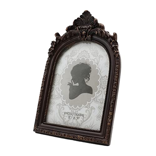 Cisoo Vintage 5X7 Picture Frame Antique Photo Frame Table Top Display And Wall Hanging, Retro Home Decor, Ornate Photo Gallary Art (Dark Brown) #TOP5